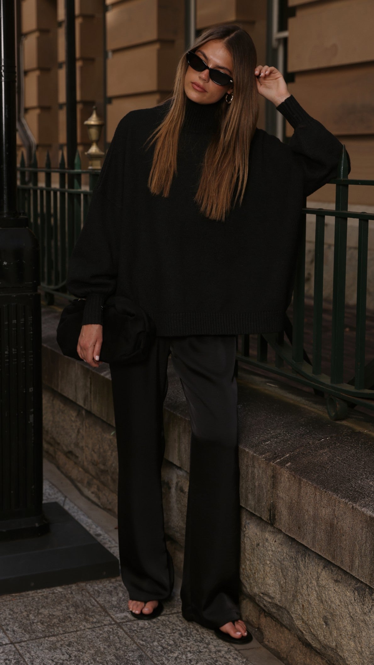 Imogen Button Pants - Black