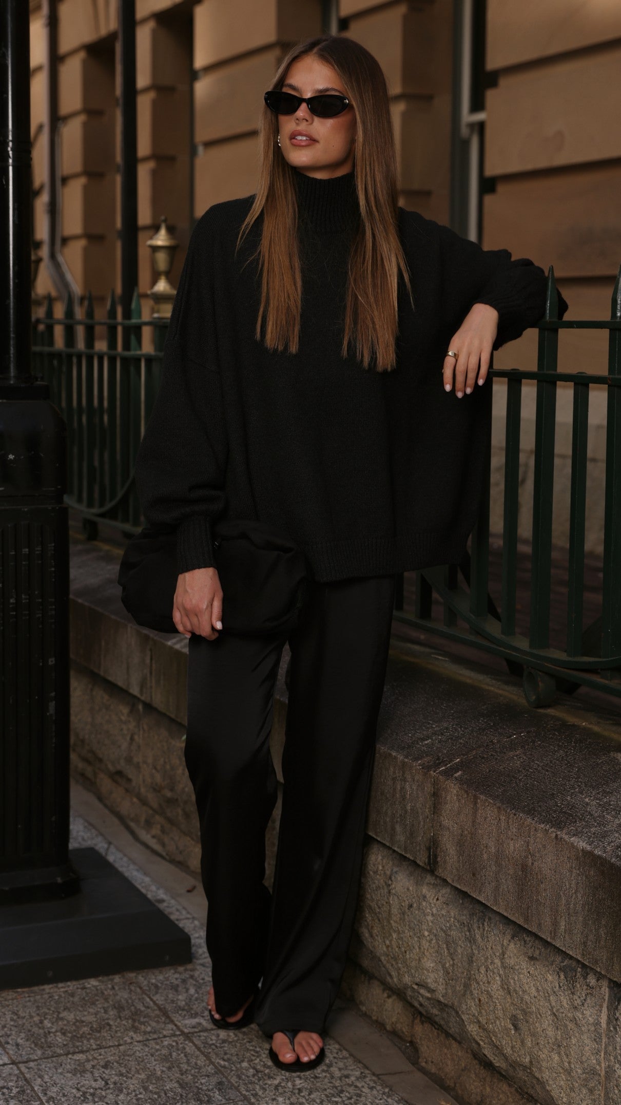 Imogen Button Pants - Black
