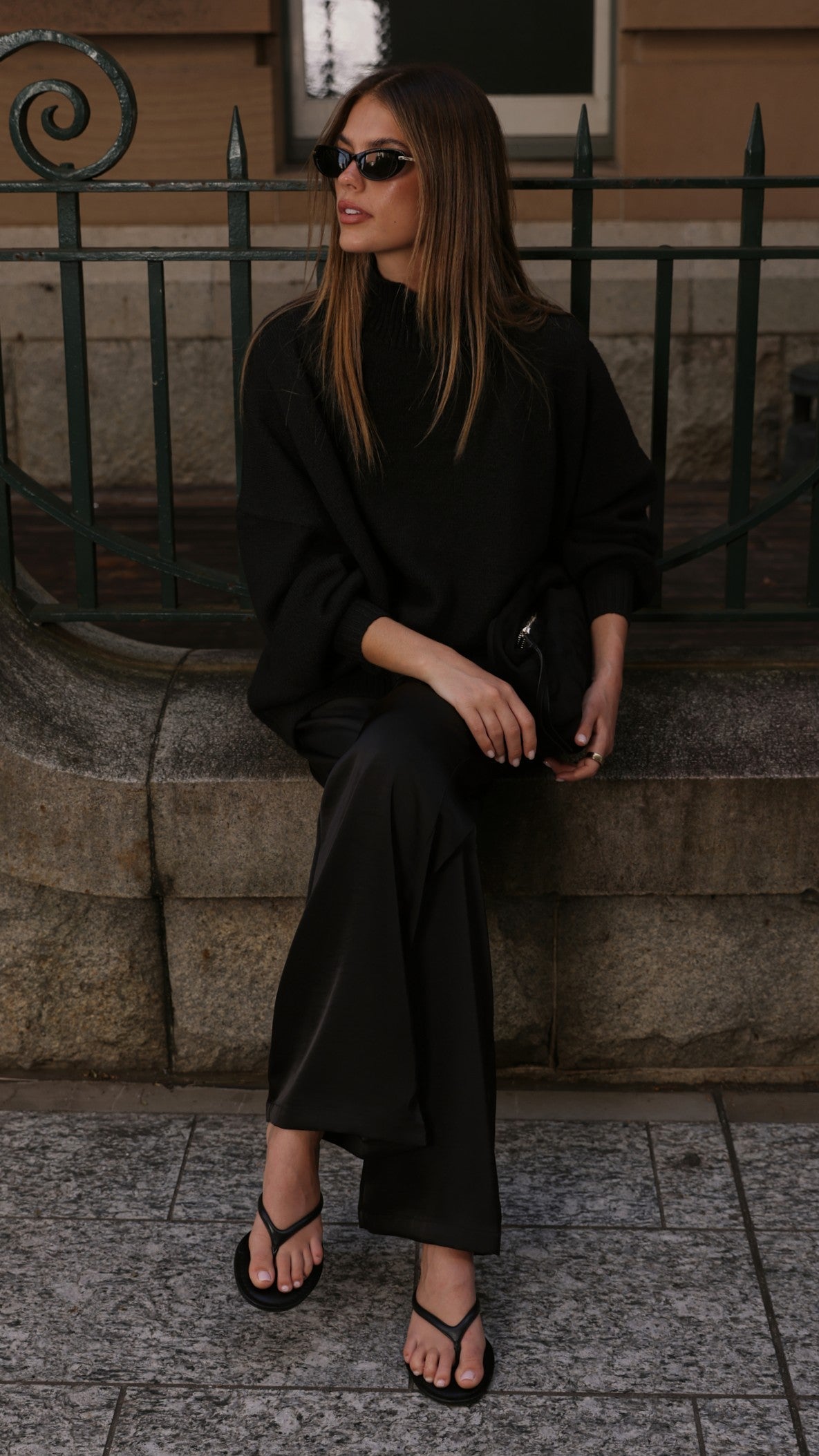 Imogen Button Pants - Black