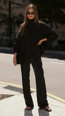 Imogen Button Pants - Black