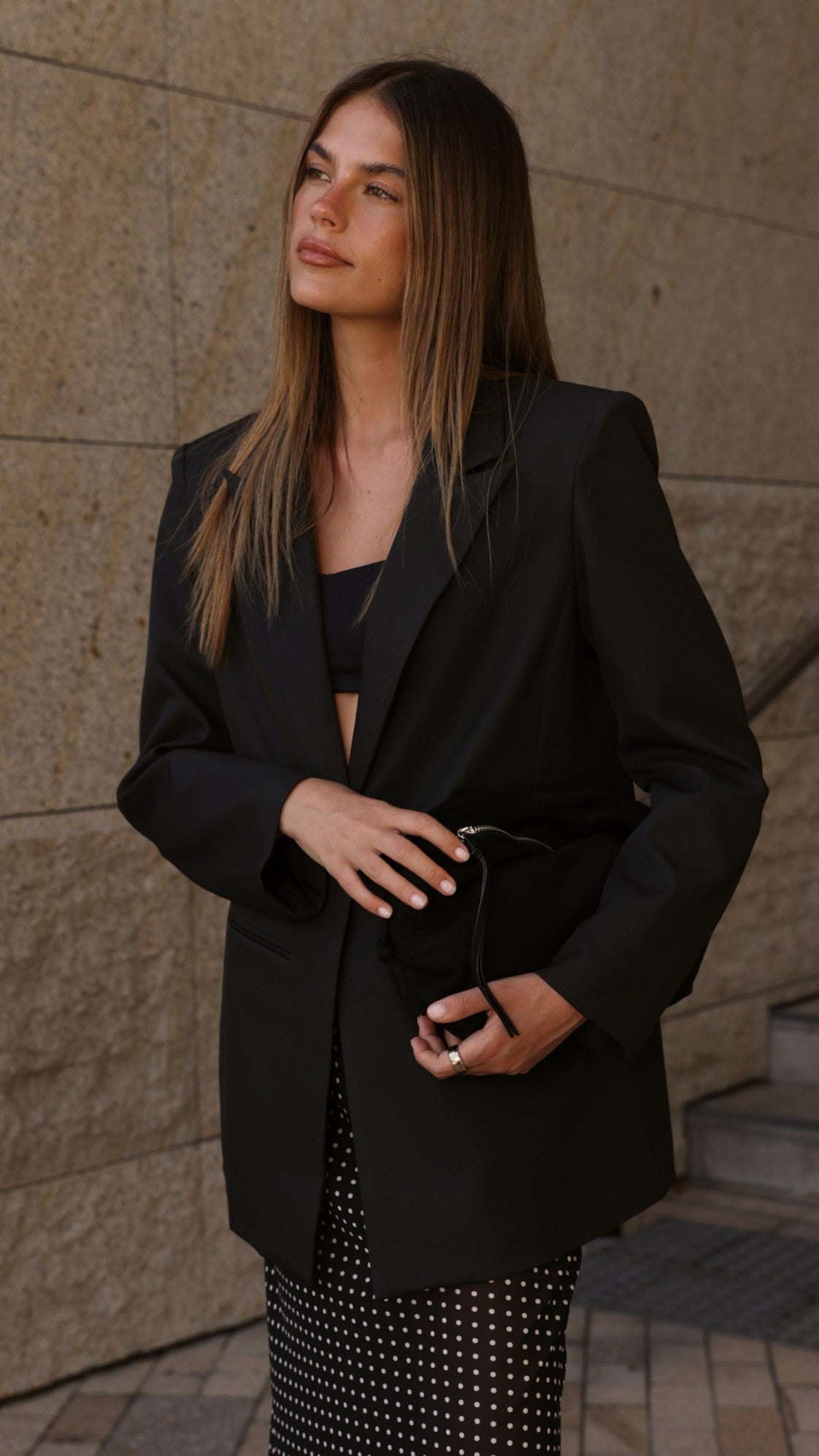 Isa Oversized Blazer - Black
