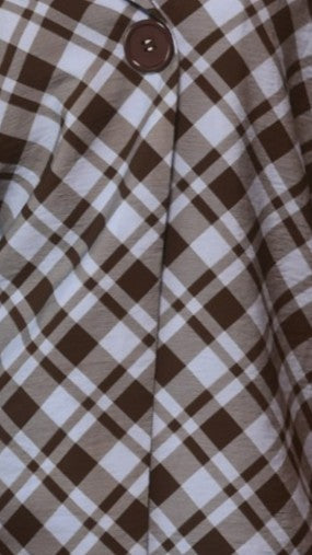 Imogen Button Shirt - Chocolate/Blue Plaid