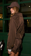 Deena Cropped Coat - Chocolate