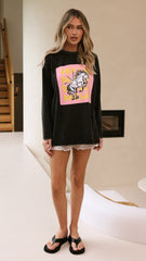 Darlin Long Sleeve Tee - Washed Black