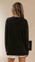Darlin Long Sleeve Tee - Washed Black