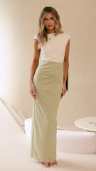Delita Maxi Dress - Cream/Sage