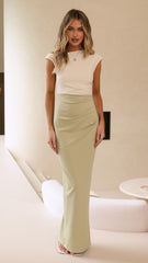 Delita Maxi Dress - Cream/Sage