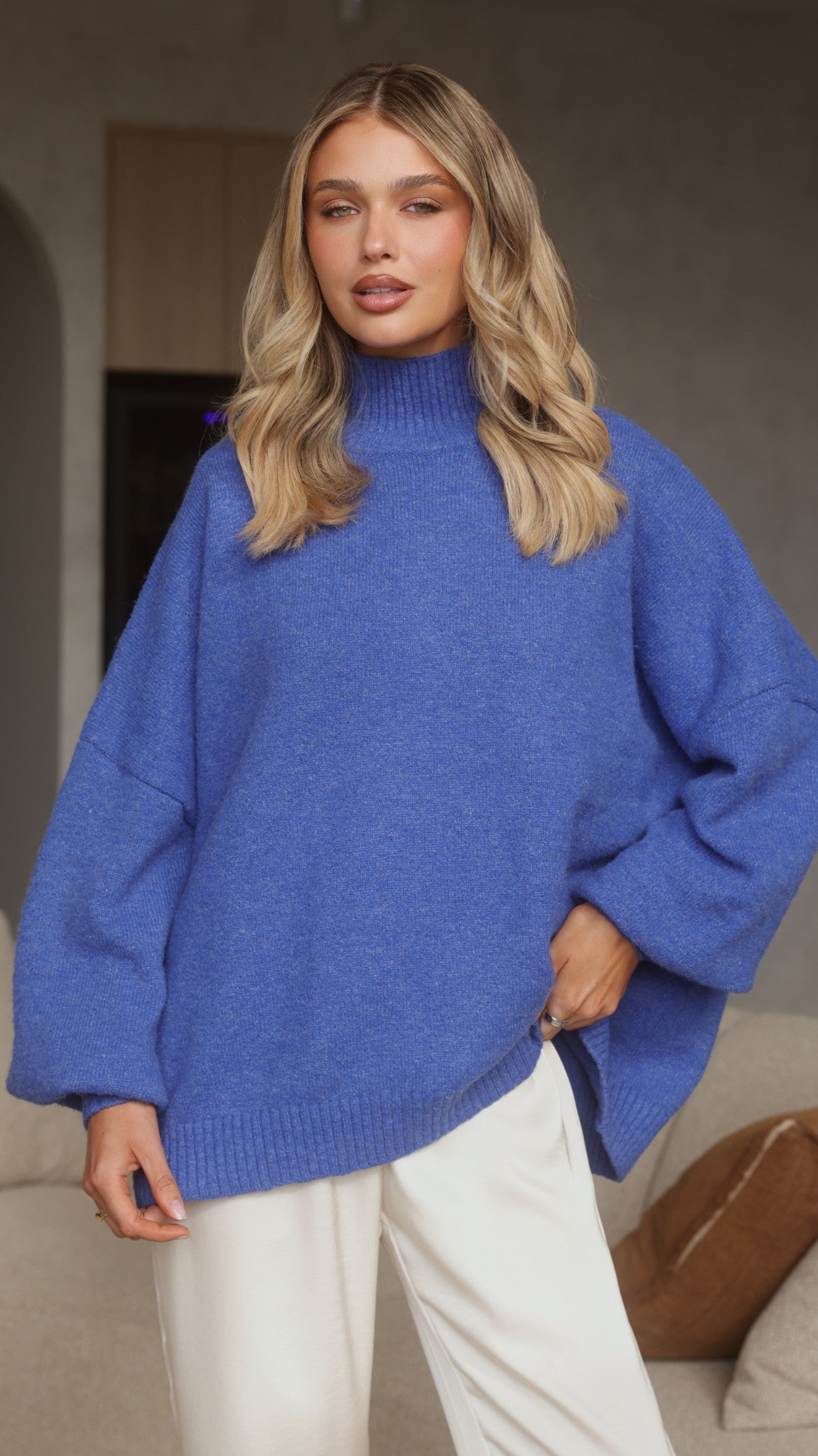 Harita Knitted Sweater - Blue