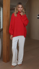 Harita Knitted Sweater - Red