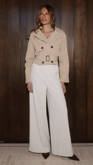 Deena Cropped Coat - Beige