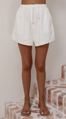 Hayley Vest and Shorts Set - White Denim
