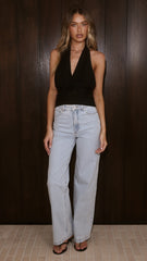 Coralie Cowl Neck Top - Black