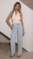 Coralie Cowl Neck Top - Cream
