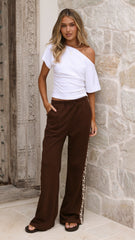 Hadley Pants - Brown/Leopard Stripe