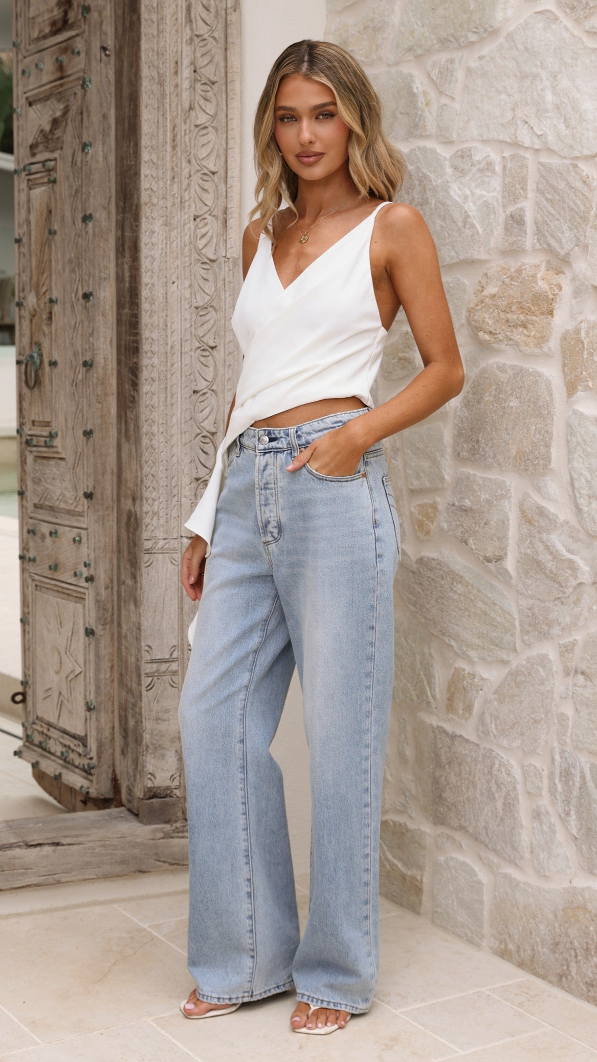 Delilah Asymmetric Top - White