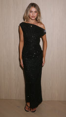 Gigi Sequins Maxi Dress - Black