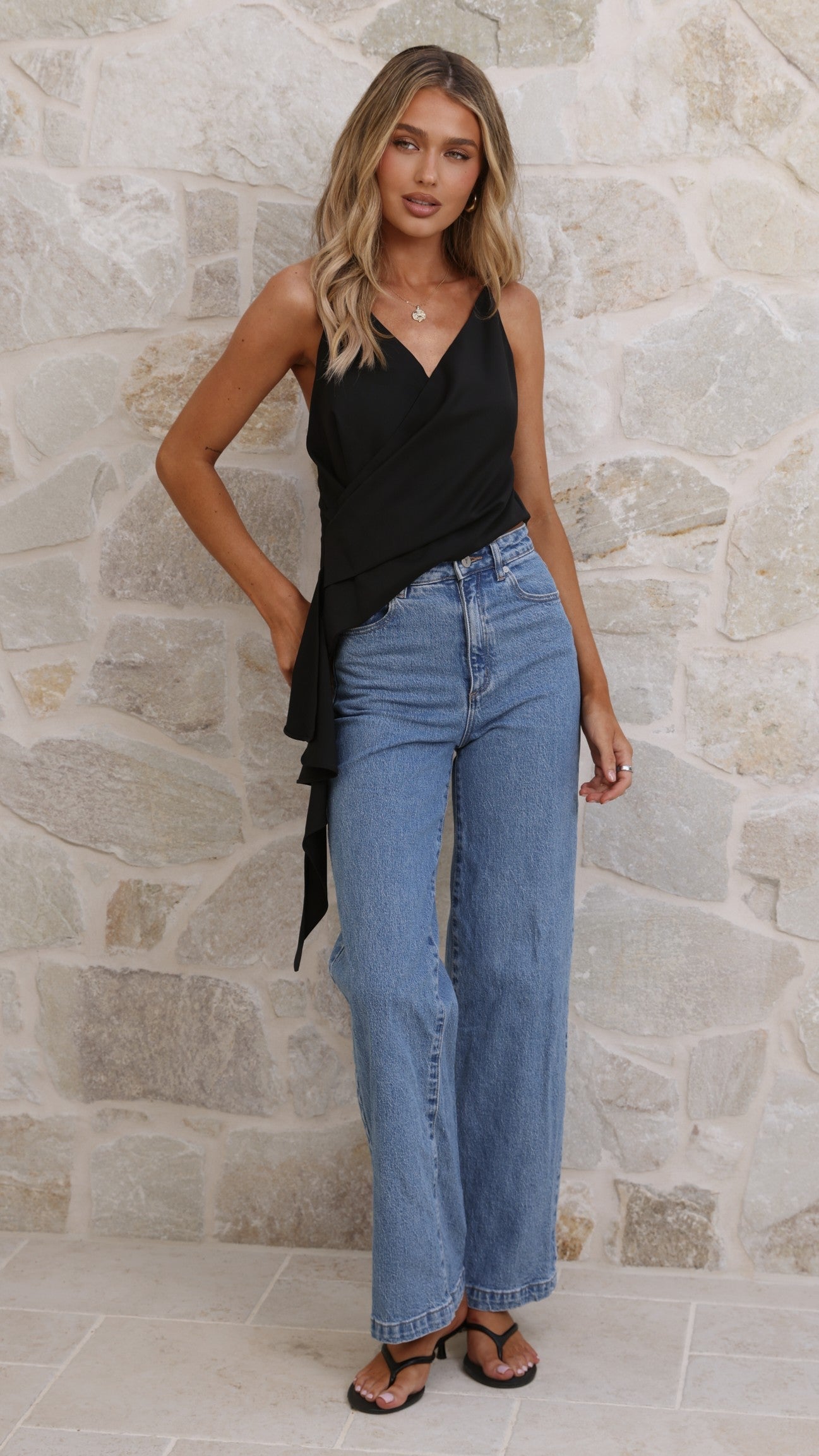 Delilah Asymmetric Top - Black