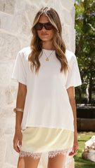 Elizabella Lace Mini Skirt - Yellow