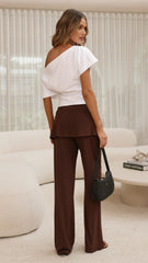 Jaxie Skirt Overlay Pants - Brown
