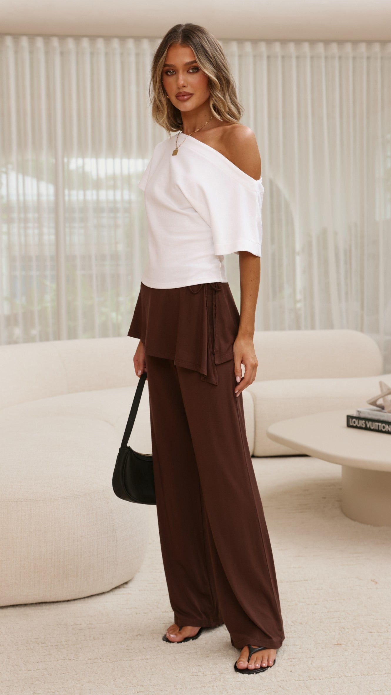 Jaxie Skirt Overlay Pants - Brown