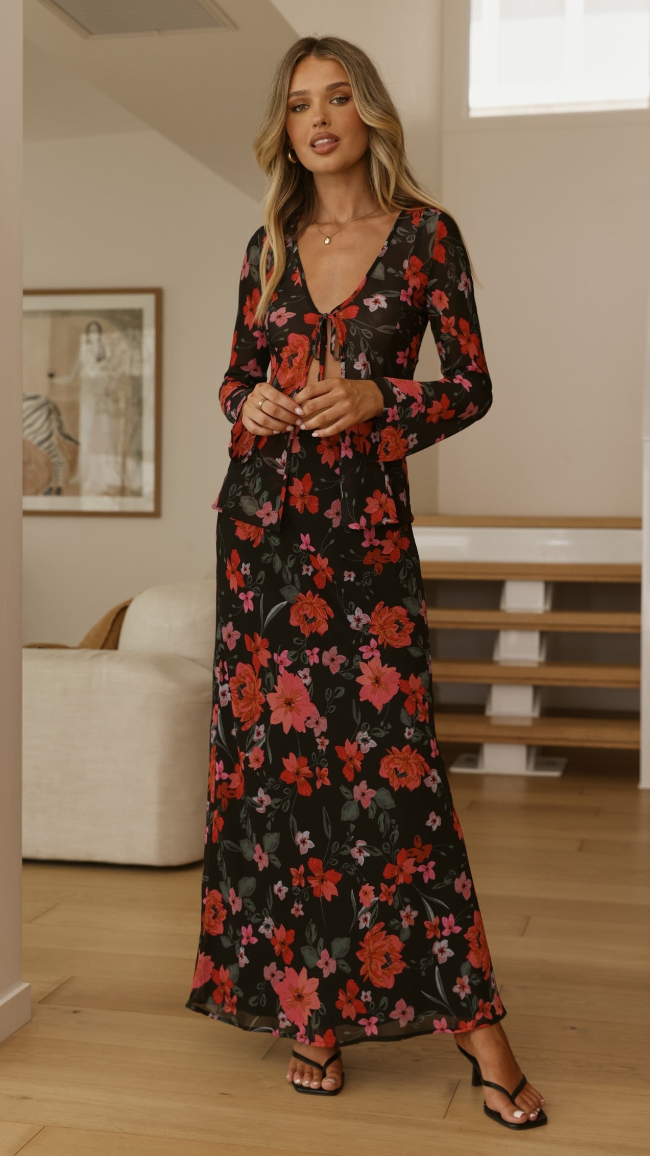 Flo Maxi Skirt - Dark Floral
