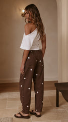 Cleora Barrel Jeans - Chocolate Polka