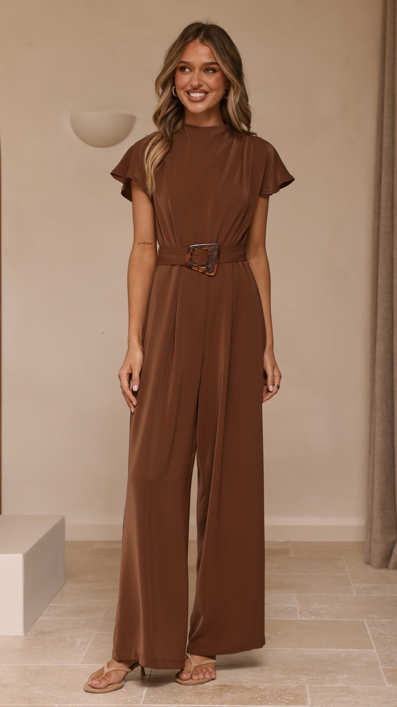 Demitra Jumpsuit - Brown