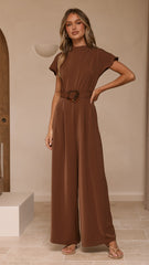 Demitra Jumpsuit - Brown