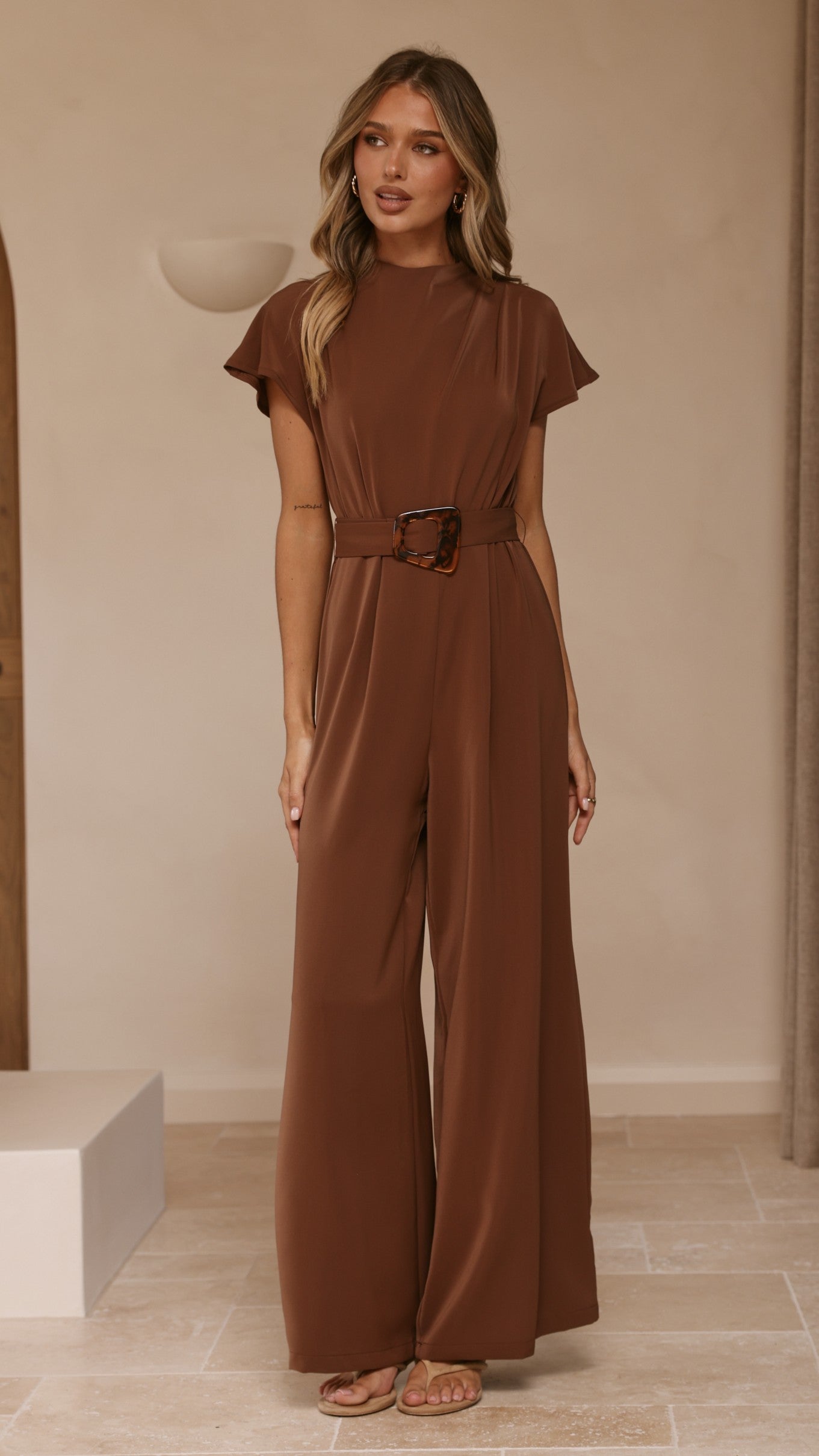Demitra Jumpsuit - Brown