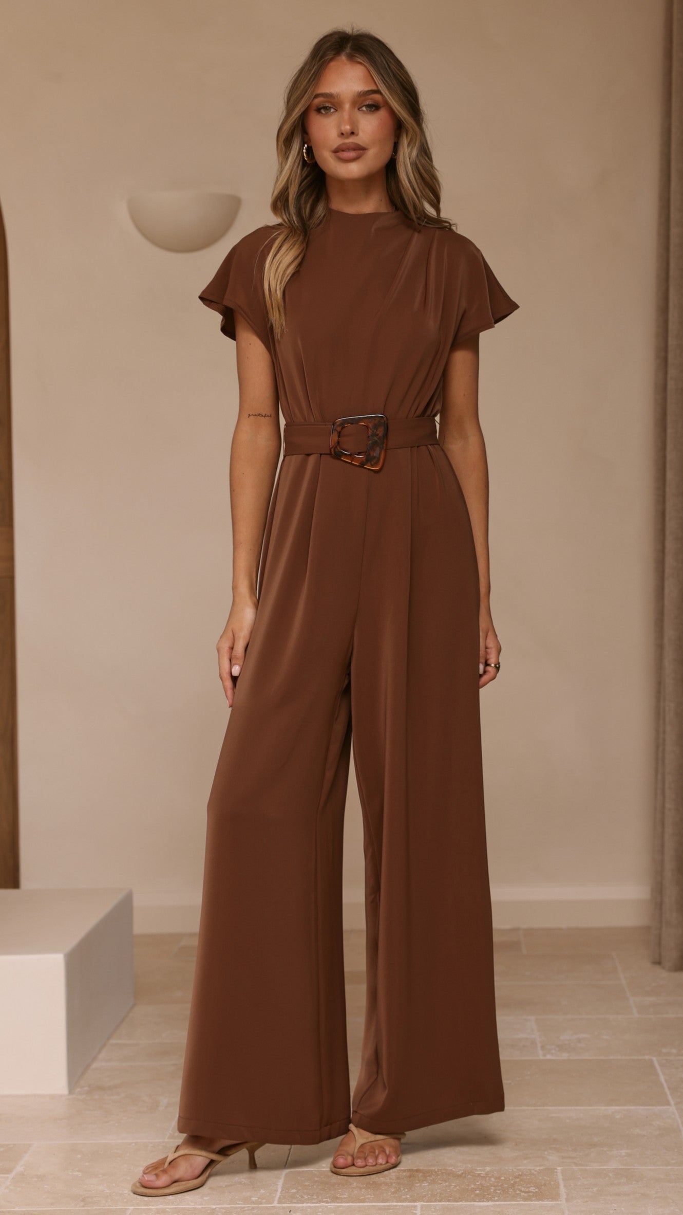 Demitra Jumpsuit - Brown