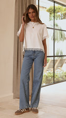 Clare Lace Back T-Shirt - White