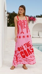 Elidie Maxi Dress - Pink/Red Tide