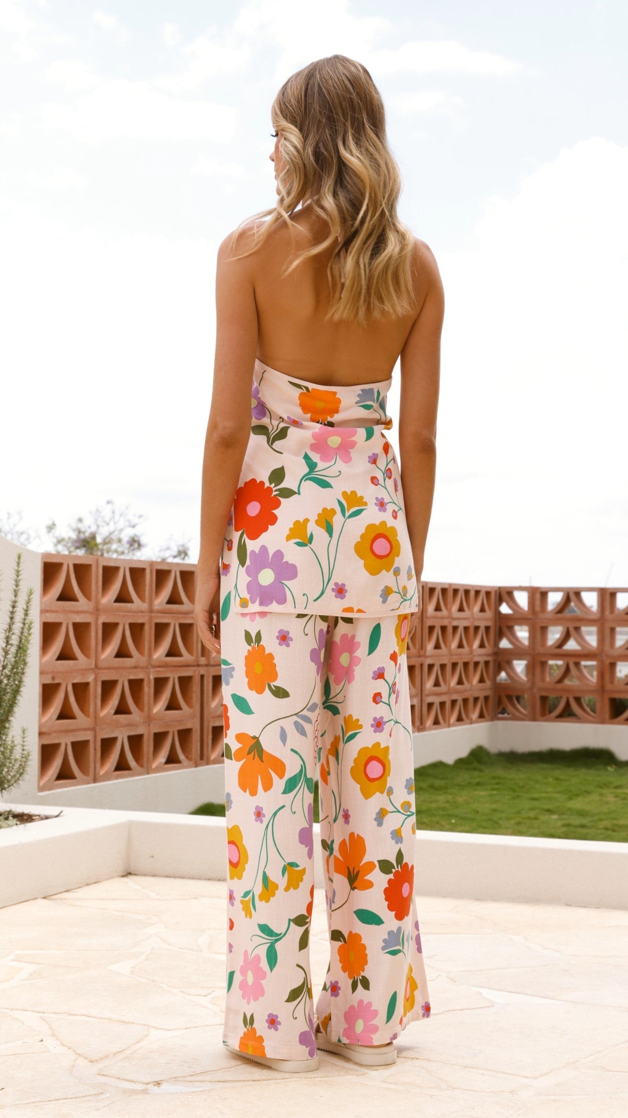 Daire Long Line Halter Top - Amsterdam Print