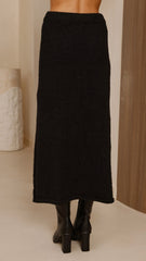 Cohen Knit Midi Skirt - Black