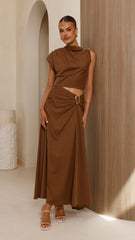 Delphine Maxi Skirt - Chocolate