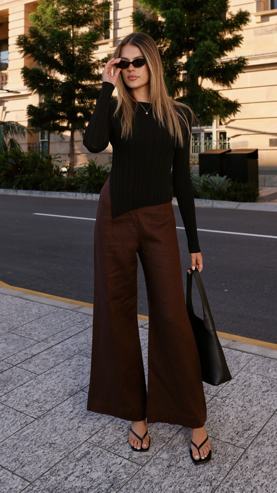 Isla Long Sleeve Top - Black
