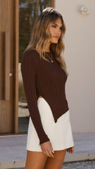 Isla Long Sleeve Top - Brown
