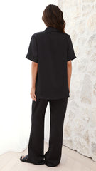 Imogen Button Pants - Black