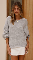 Isabella Knit Sweater - Grey