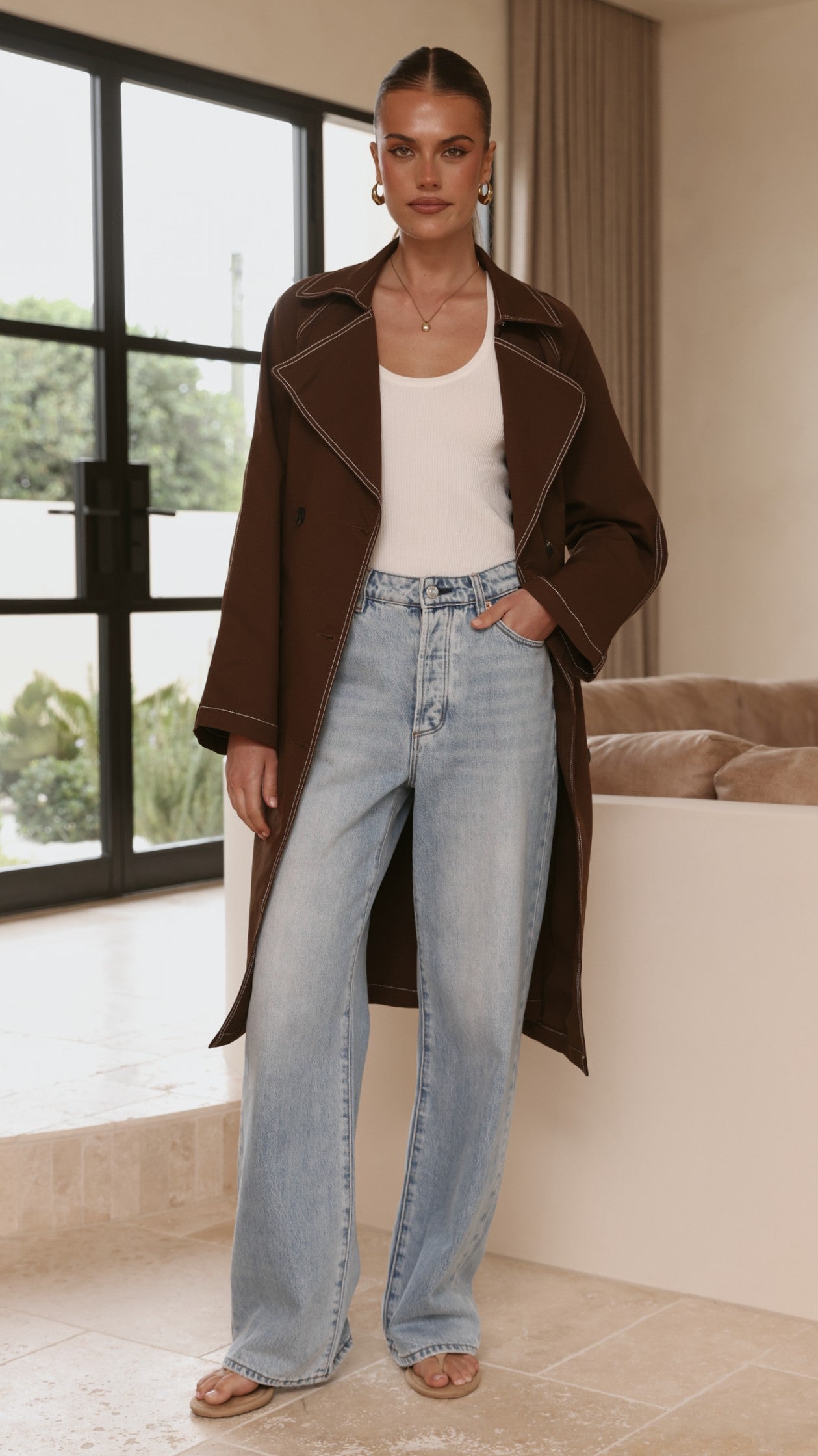 Cora Trench Coat - Brown