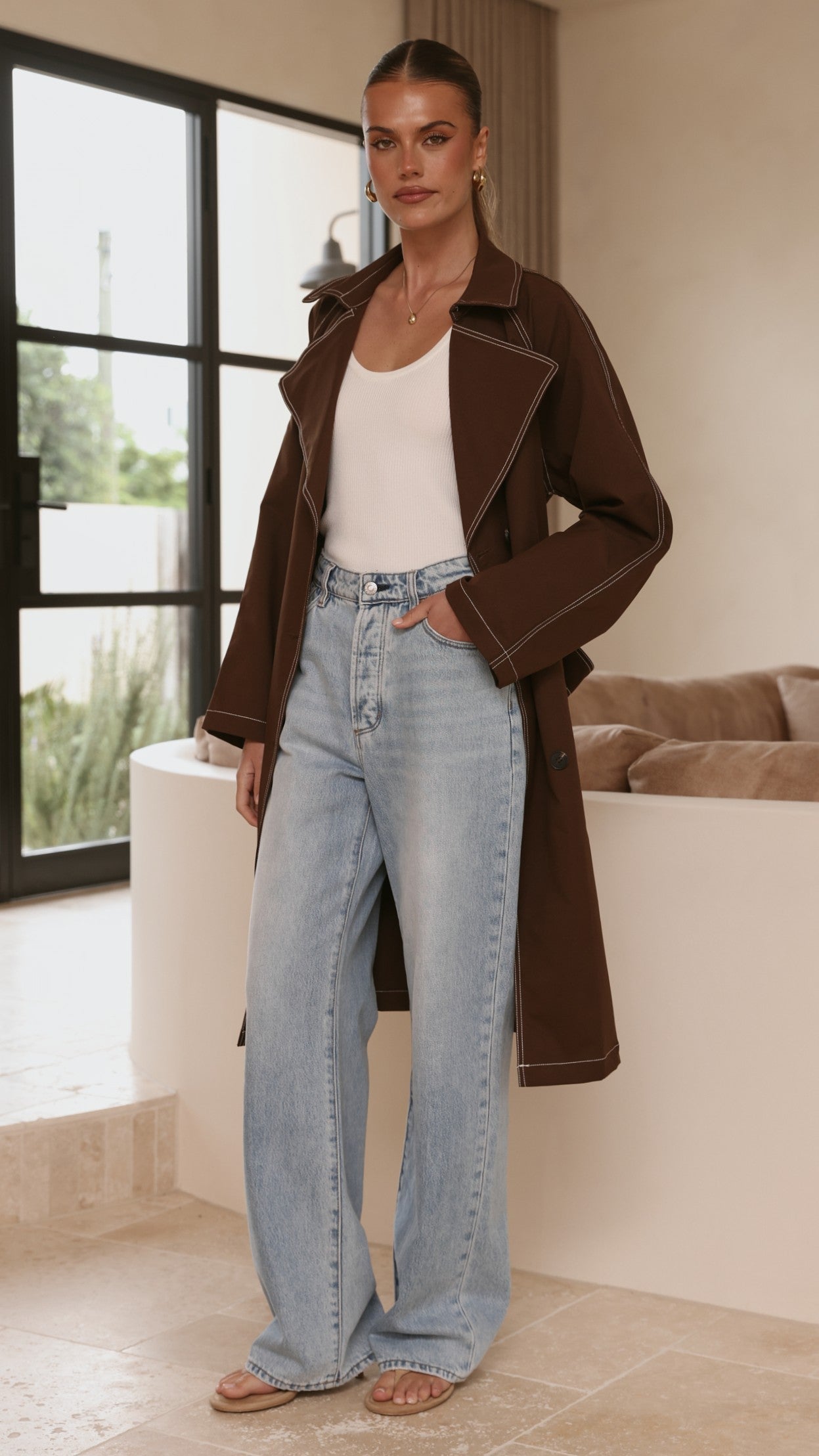 Cora Trench Coat - Brown