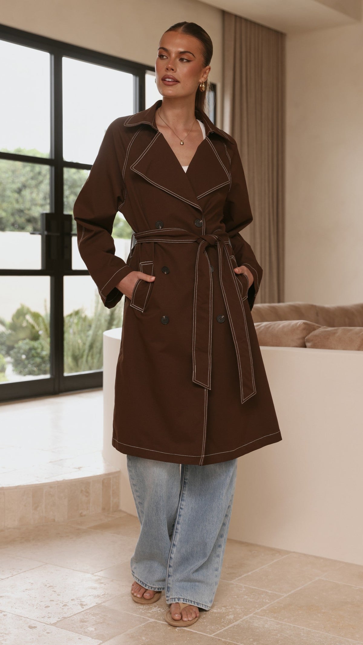 Cora Trench Coat - Brown