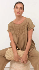 Clip Top Elongated Clutch - Natural
