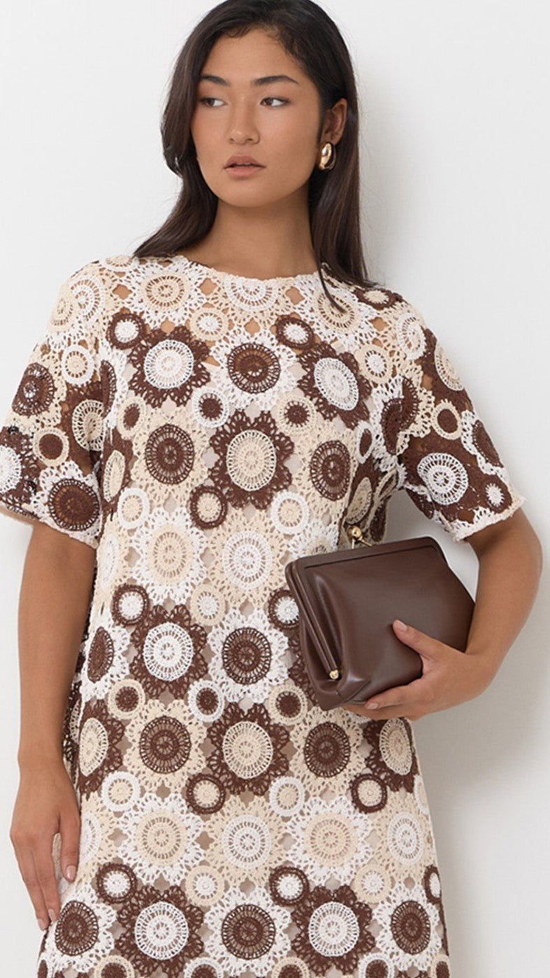 Clip Top Soft Rectangle Clutch - Chocolate