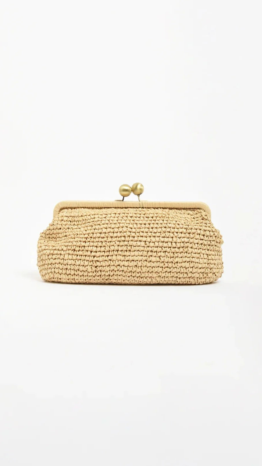 Clip Top Elongated Clutch - Natural
