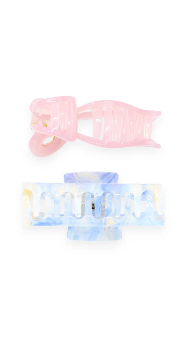 Delphie Hair Claw Set - Pink