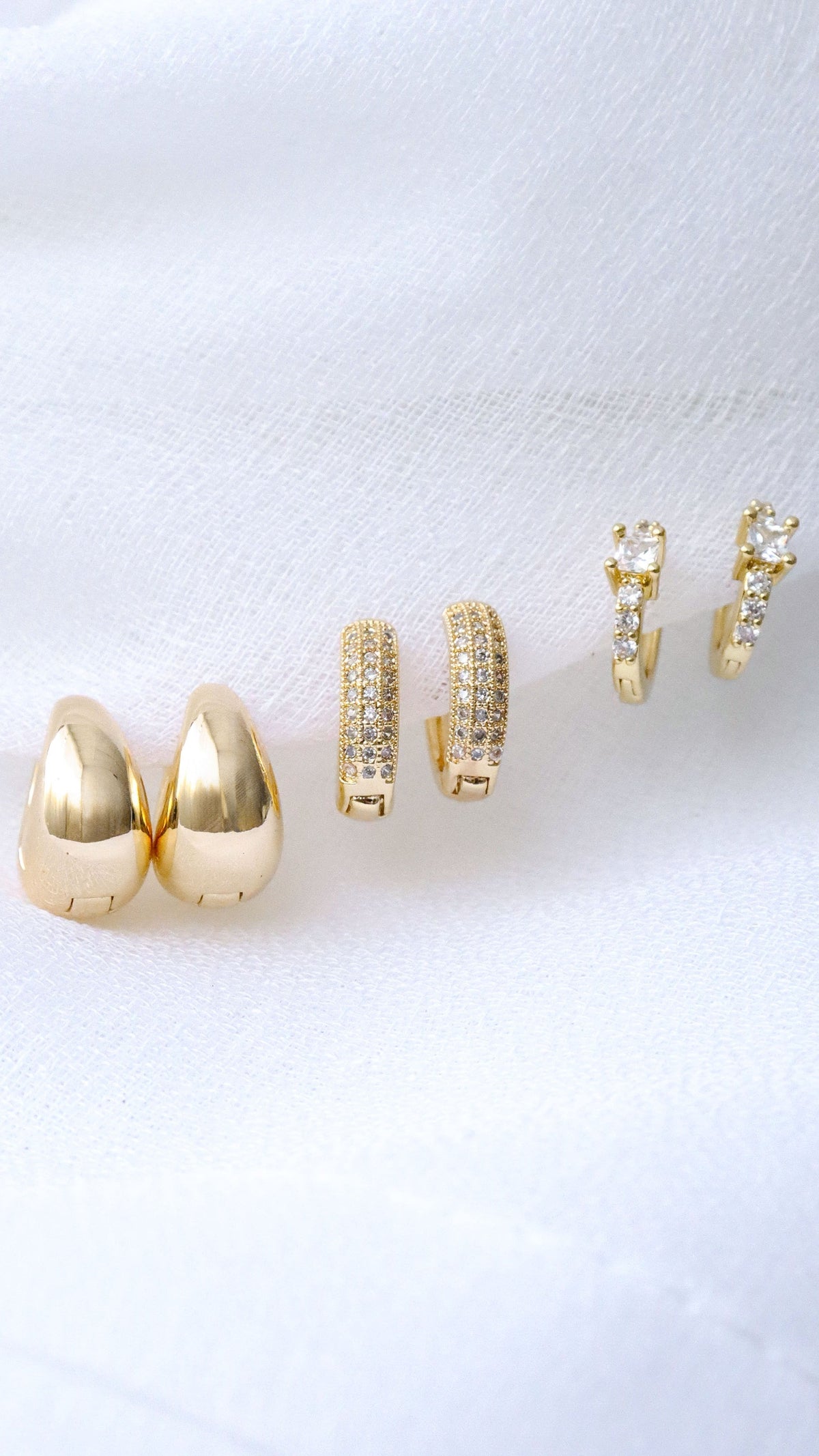 Duet 18K Gold Plated Earring Set - Gold