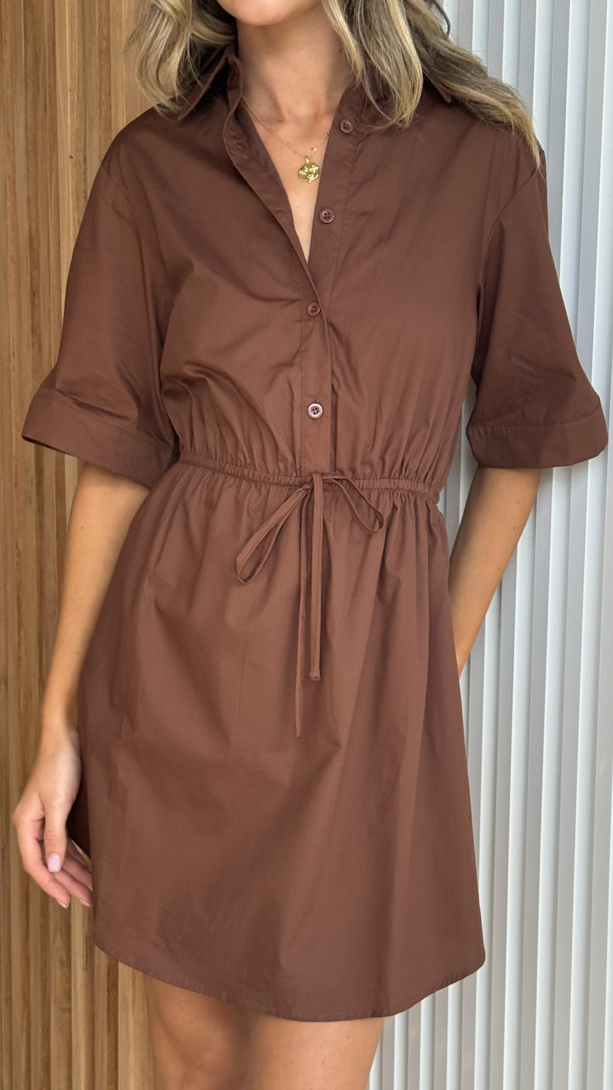 Elishia Mini Dress - Chocolate