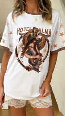 Hotel Palma T-Shirt - White/Chocolate