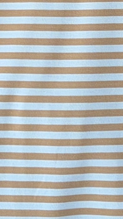 Flossie Long Sleeve Top and Shorts Set - Blue/Beige Stripe